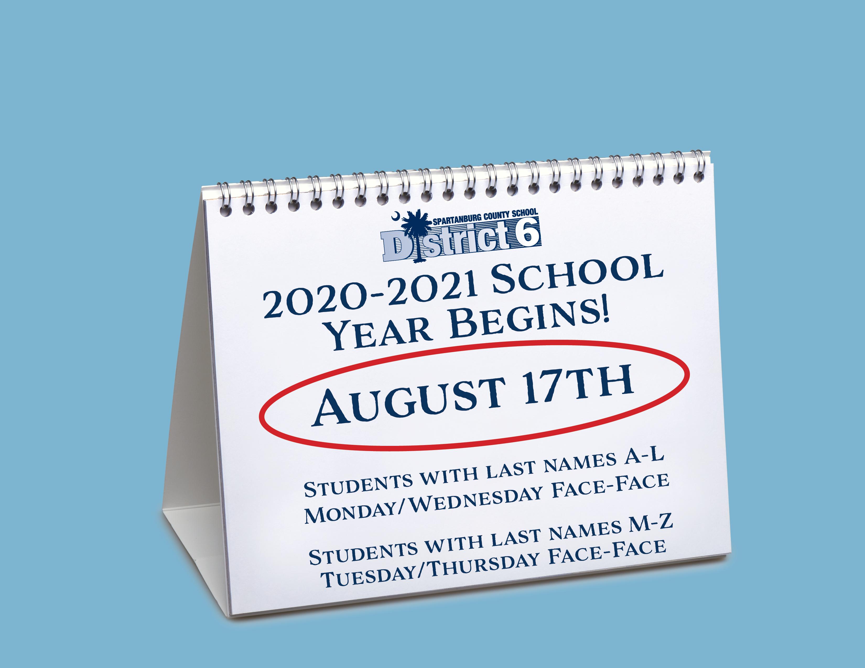 School year begins August 17
